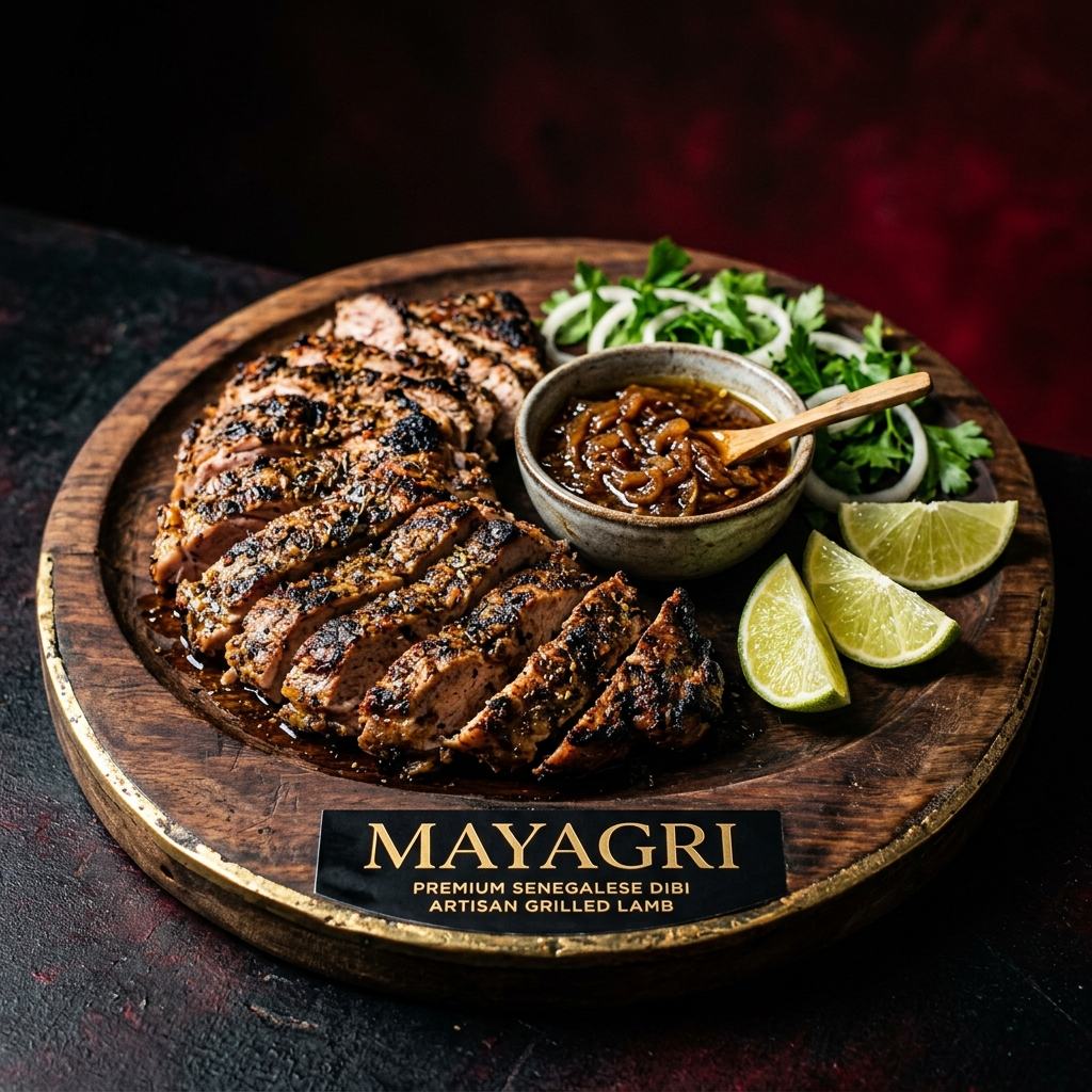 Dibi — viande grillée à la sénégalaise, marinade moutarde-oignon, fabriqué à Poitiers par Mayagri